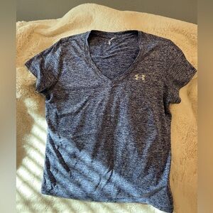 Under Armour Women's Heathered Blue V-Neck Tee